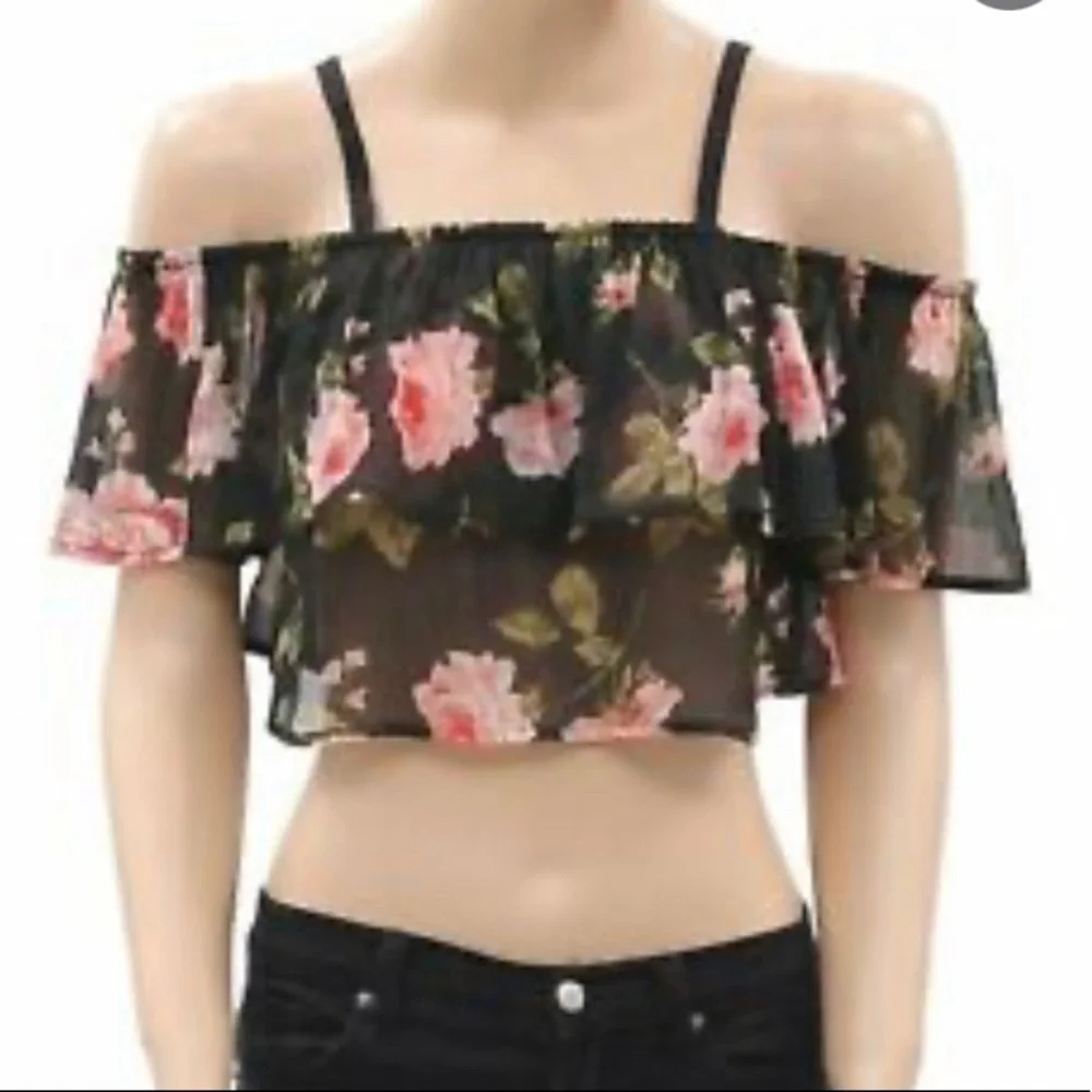 Kimchi Blue Urban Outfitters Floral Crop Top - Picture 1 of 5